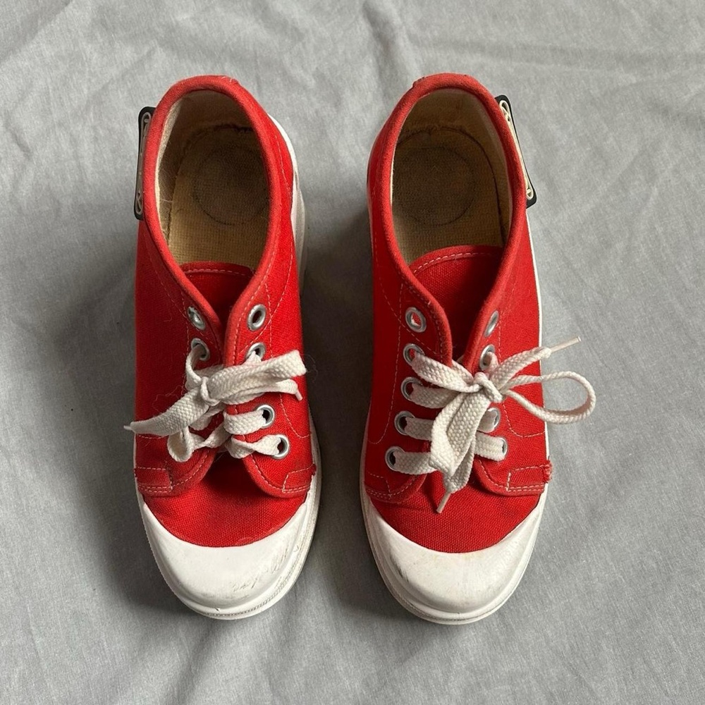 Vintage Replay Red Platform Sneaker Wedges - Picture 2 of 8